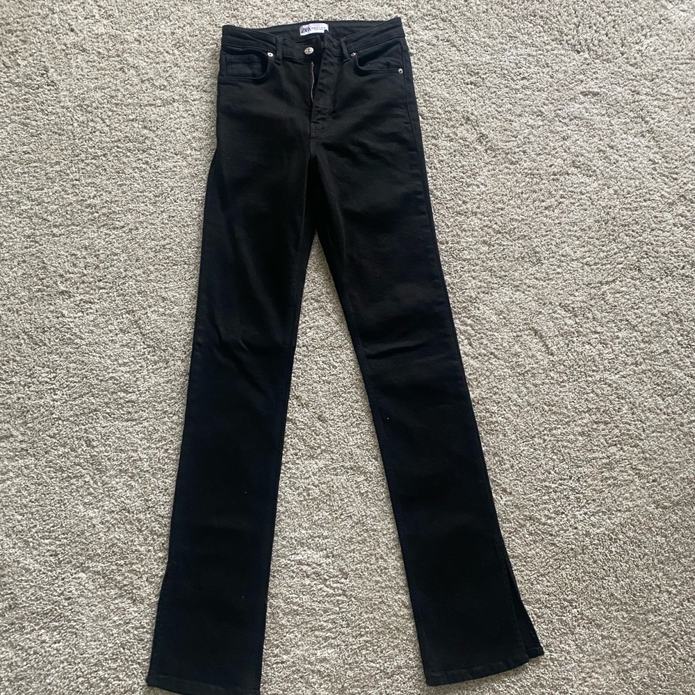 Zara flare jeans with slits